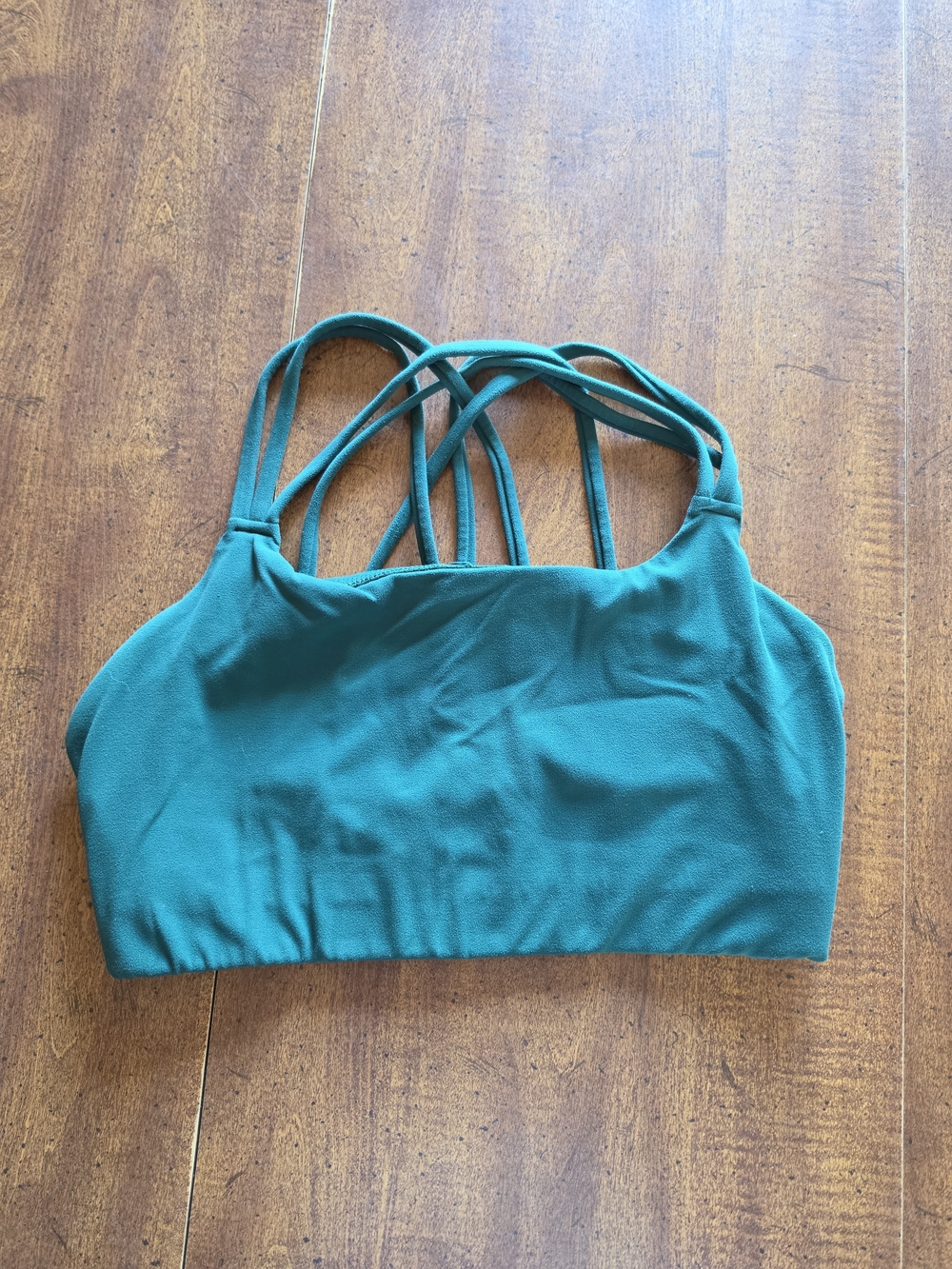 Athleta Forest Green Strappy Sports Bra